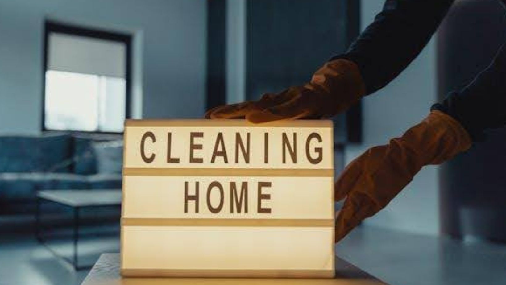 Person cleaning a home
